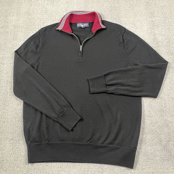 Brooks Brothers Sweater Adult Large Black Long Sleeve Italian Yarn Sweatshirt - Picture 1 of 13